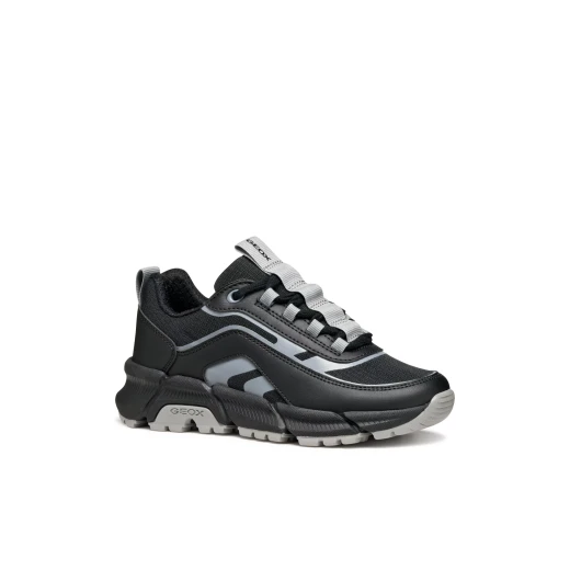 Geox Flexyper Boy Sneakers Black Nylon and Leather Effect Sporty Design for Boys Size 31 Comfortable and Flexible for Everyday Wear - Geox - Image 3