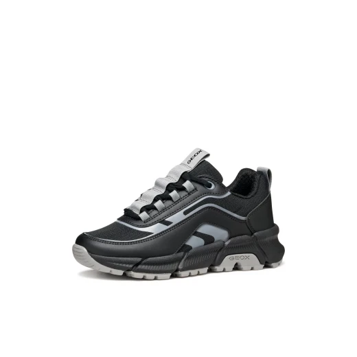 Geox Flexyper Boy Sneakers Black 34 Sporty Design Nylon and Leather Effect Material Comfortable and Easy Movement for Everyday Adventures J56MVB.0FU54.C0017 - Image 4