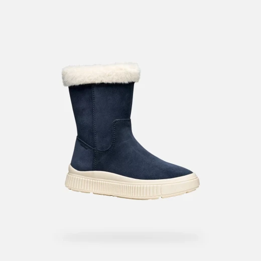 Laquinny Girl's Suede Boots Navy 28, Winter Fashion Footwear - Geox - Image 3