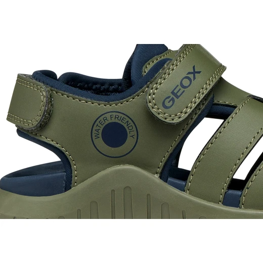 Geox Fusbetto Pro Boy Outdoor Sandals Sage Green 33 Designed for Summertime Water Fun Quick Drying Leather Effect and Lycra Construction Perfect for Active Kids - Fusbetto - Image 11