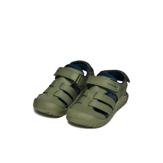 Geox Fusbetto Pro Boy Outdoor Sandals Sage Green 33 Designed for Summertime Water Fun Quick Drying Leather Effect and Lycra Construction Perfect for Active Kids - Fusbetto - Image 7
