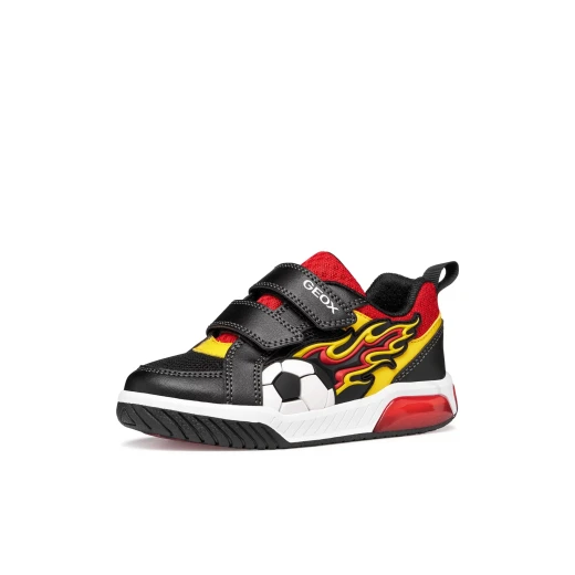 Inek Boy's Sneaker Shoes 31 Black: Mesh and Leather Effect Design with Multi Coloured TPR Patches and Lights, Perfect for Sports and Playtime Activities, Inek J659CB.01454.C0054 - Inek - Image 4