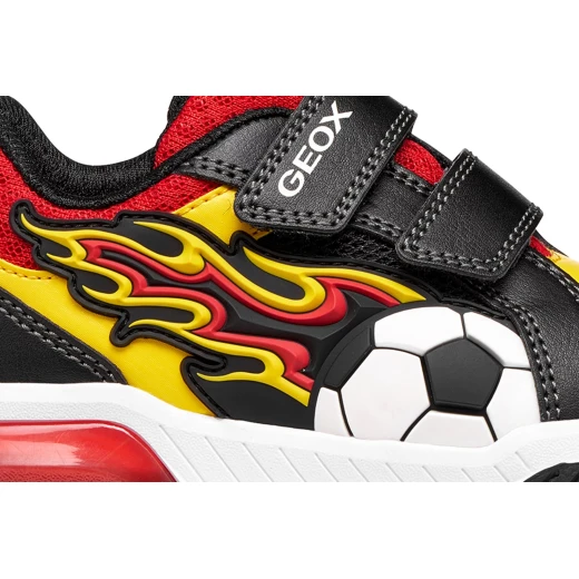 INEK Boy's Sneaker Shoes BLACK 33 Featuring Multi-Coloured TPR Patches and Lights, Mesh and Leather-Effect Material, Perfect for Sports and Playtime Activities J659CB - Inek - Image 9