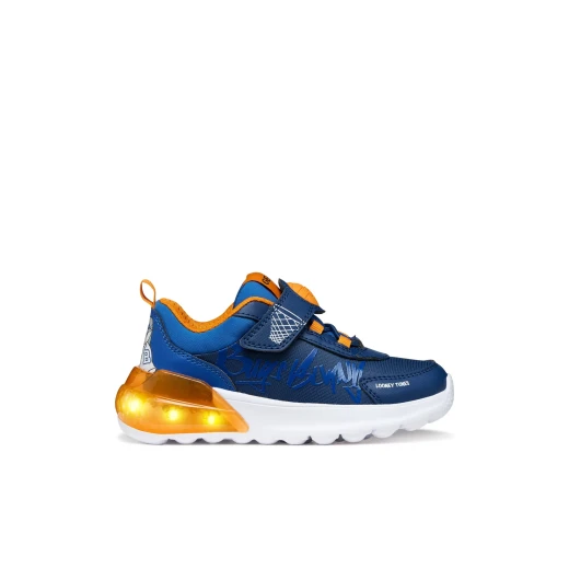 Geox Activart Illuminus Boy Sneakers Navy Blue with Looney Tunes Graphic Design Fabric and Leather Effect Material TPR Patch Detailing Size 29 for Girls - Image 6