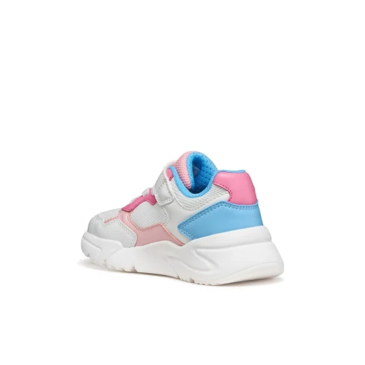 Loftus Girl Lightweight Sneakers White Mesh Leather Effect Upper Everyday Comfort 28 Girls' Footwear Breathable Design Modern Style Perfect for Daily Wear - Geox - Image 6