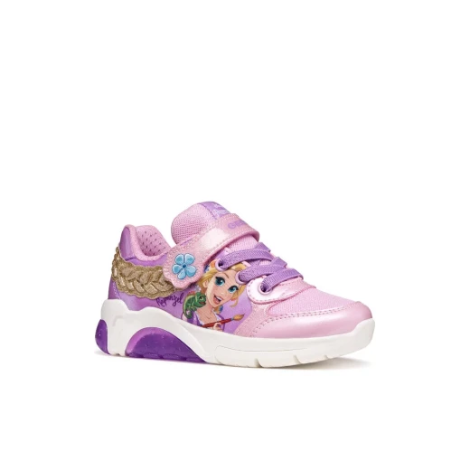 Geox Fadinlight Girl Sneakers Lilac 29, Disney Princess Design, Lightweight Fabric, Patent Detail, and Twinkly Lights, Perfect for Girls - Geox - Image 4