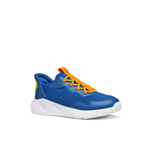Geox Sprintye Fast In Boy Sneaker Royal Blue Mesh Leather Effect Slip On Fast In Technology School Sports Shoes Size 29 - Image 3