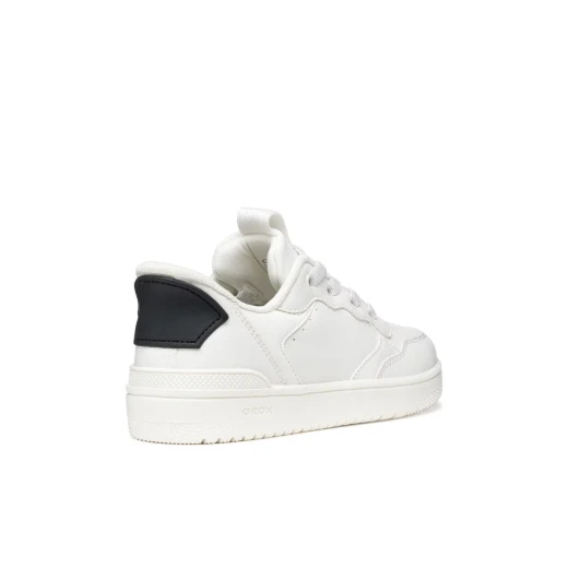Washiba Fast In Boy's Sneakers White Leather Effect and Lycra Upper with Fast-In Technology for Easy Slip On 38 Perfect Everyday Footwear Durable and Comfortable - Geox - Image 4