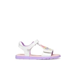Joyfoot Girl's Sandals White Patent Leather Stitched Patch Detail Comfort Footwear Size 28 Ideal for Everyday Activities Comfortable Design Girls Summer Sandals - Geox