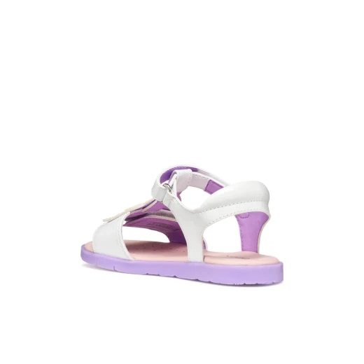 JOYFOOT Girl's Patent Sandal White with Stitched Patch Detail for Girls Size 32 Comfortable Everyday Footwear Brand New - Image 5
