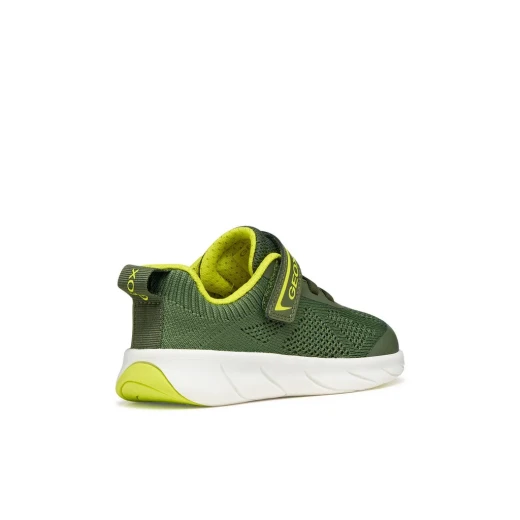Foot Run Boy Military Green Sneakers Size 28 Lightweight Breathable Knitted Fabric TPU Thermoplastic Protective Design Podiatrist Approved Sport Shoes for Boys - Geox - Image 4