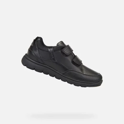 Geox Xunday Boy Black Sneakers Size 34 School Shoes Comfortable Breathable Leather and Leather Effect Upper Lightweight Flexible Sole Easy Exchange Fast Delivery for Boys - Xunday - Image 2