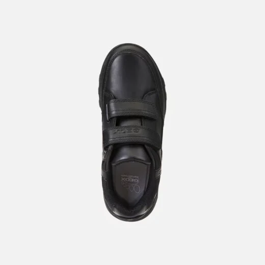 Geox Xunday Boy Black Sneakers Size 35 for School Uniforms Ultra Comfortable Breathable Leather Blend Lightweight Flexible Sole J743NB.043BC.C9999 Fast Delivery Easy Exchange - Geox - Image 4