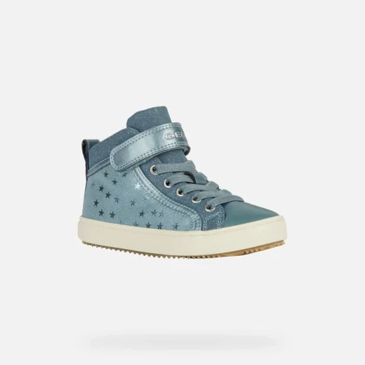 Geox Kalispera Girl's Sneakers Sage Green Size 35 Featuring Suede Like Upper with Printed Stars and Pearlescent Detailing Breathable and Stylish Urban Footwear for Girls - Geox - Image 3