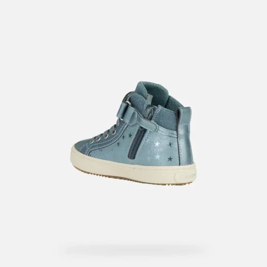 Geox Kalispera Girl's Sneakers Sage Green Size 35 Featuring Suede Like Upper with Printed Stars and Pearlescent Detailing Breathable and Stylish Urban Footwear for Girls - Geox - Image 4