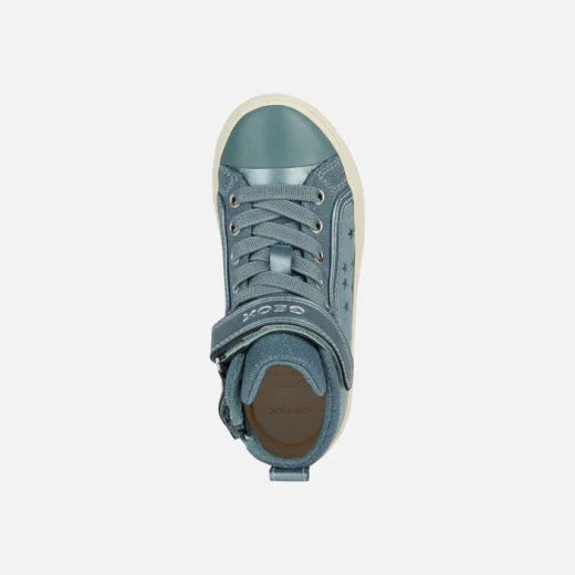 Geox Kalispera Girl's Sneakers Sage Green Size 35 Featuring Suede Like Upper with Printed Stars and Pearlescent Detailing Breathable and Stylish Urban Footwear for Girls - Geox - Image 5
