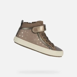 Kalispera Girl Sneakers Brown Suede-Like Upper Printed Stars 35