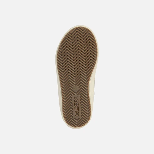 Kalispera Girl Sneakers Brown Suede-Like Upper Printed Stars 35 - Geox - Image 6