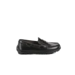 New Fast Boy Loafer Shoes Black Leather School Uniform Friendly Size 28 Comfortable Design for Boys Ideal for Everyday Wear Perfect Fit - New fast