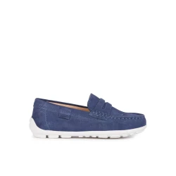 Geox New Fast Boy Navy Suede Leather School Shoes Size 28: Non Marking Rubber Outsole, Comfortable and Versatile, Perfect for School Uniforms, Crafted from Suede Leather