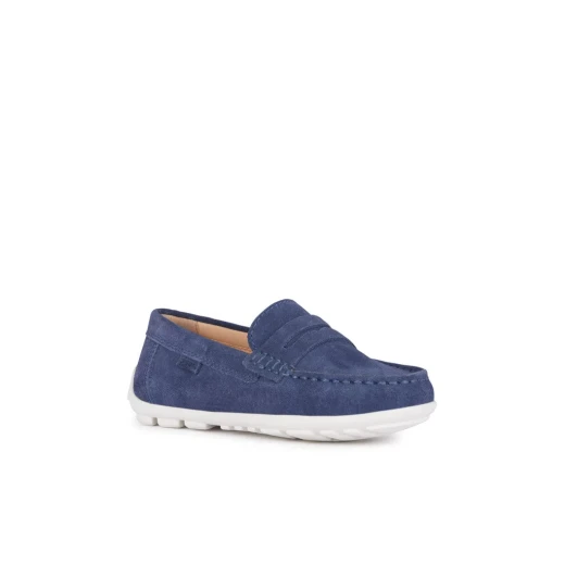 Geox New Fast Boy Navy Suede Leather School Shoes Size 28: Non Marking Rubber Outsole, Comfortable and Versatile, Perfect for School Uniforms, Crafted from Suede Leather - Geox - Image 3