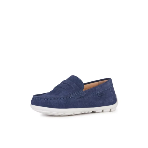 Geox New Fast Boy Navy Suede Leather School Shoes Size 28: Non Marking Rubber Outsole, Comfortable and Versatile, Perfect for School Uniforms, Crafted from Suede Leather - Geox - Image 4