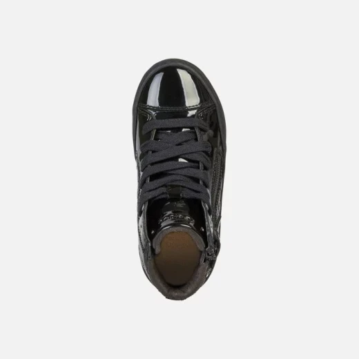 Geox Kalispera Girl's Mid-Cut Sneaker Black Quilted Patent Leather Effect 34 Comfortable Breathable Versatile for All Occasions Item Code J944GD.000HH.C9999 - Geox - Image 5