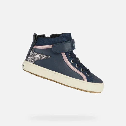 Geox Kalispera Girl's Sneakers Navy Blue & Dark Silver Mesh MidCut Design Size 35 Casual Breathable Shoes with Star Embellishment for Everyday Styling Fast Delivery Geox Kalispera Girl's Sneakers Navy Blue & Dark Silver Mesh MidCut Design Size 35 Casual Breathable Shoes with Star Embellishment for Everyday Styling Fast Delivery