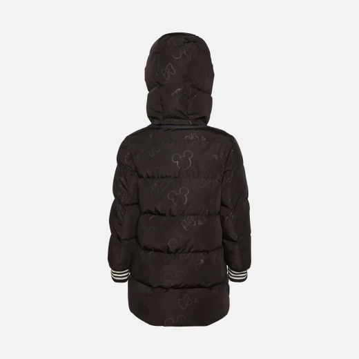 Geox Jaylon Girl Black Hooded Jacket with Minnie Mouse Print for Girls 12 Years Old Winter Wear Breathable Cozy Design Striped Cuffs Fast Delivery Easy Exchange - Geox - Image 5