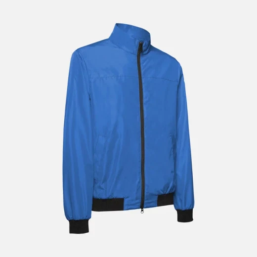 Geox Jharrod Men's Bomber Jacket Bright Blue Wind Resistant Water Repellent Polyester Short 50 Size Stylish Comfortable City Wear Fast Delivery Easy Exchange - Geox - Image 3