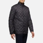 Geox Coryan Men's Mid-Length Navy Blue Quilted Jacket Windproof - Geox