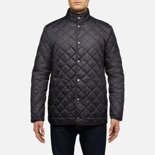 Geox Coryan Men's Mid-Length Navy Blue Quilted Jacket Windproof - Geox - Image 4