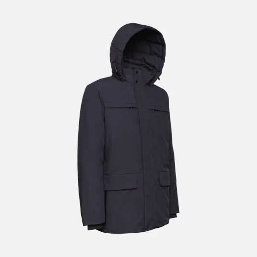 Geox Spherica Man Navy Jacket: Super Comfortable Men's Jacket with Recycled Fabric, Water Repellent and Windproof Finish, Mid Length Design, Available in Size 58 - Geox - Image 3