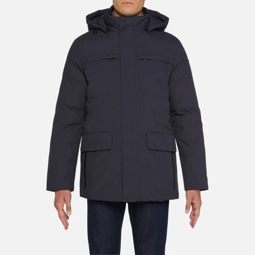 Geox Spherica Man Navy Jacket: Super Comfortable Men's Jacket with Recycled Fabric, Water Repellent and Windproof Finish, Mid Length Design, Available in Size 58 - Geox - Image 4