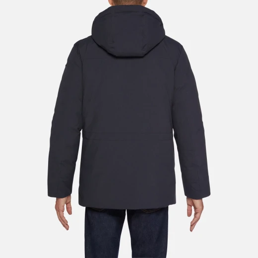 Geox Spherica Man Navy Jacket: Super Comfortable Men's Jacket with Recycled Fabric, Water Repellent and Windproof Finish, Mid Length Design, Available in Size 58 - Geox - Image 6