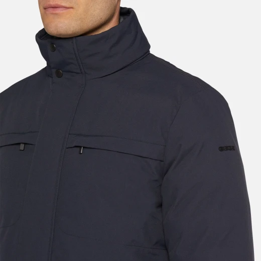 Geox Spherica Man Navy Jacket: Super Comfortable Men's Jacket with Recycled Fabric, Water Repellent and Windproof Finish, Mid Length Design, Available in Size 58 - Geox - Image 7