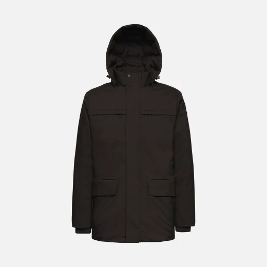 Geox Spherica Man Black Jacket: Recycled Fabric, Water-Repellent, Windproof, Mid-Length, Breathable, Thermo-Regulation, Urban Cool, Sizes Available, Fast Delivery, Easy Exchange - Image 5