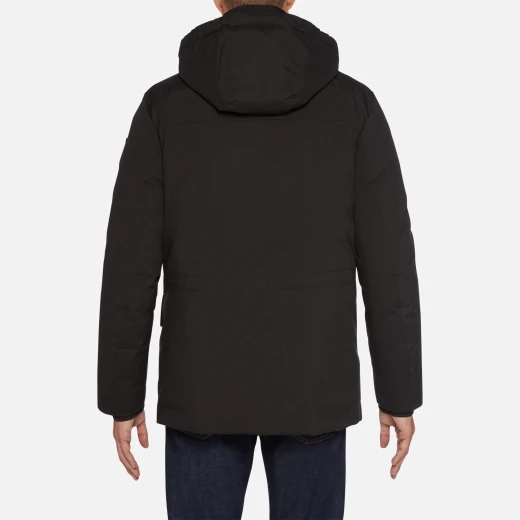 Geox Spherica Man Black Jacket: Recycled Fabric, Water-Repellent, Windproof, Mid-Length, Breathable, Thermo-Regulation, Urban Cool, Sizes Available, Fast Delivery, Easy Exchange - Image 6