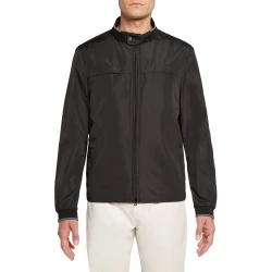 Geox Siron Man Bomber Jacket Black Color Windproof Rain Resistant Lightweight Stylish Design Ideal For Travel And Leisure Time Featuring Polyester Fabric Size 50