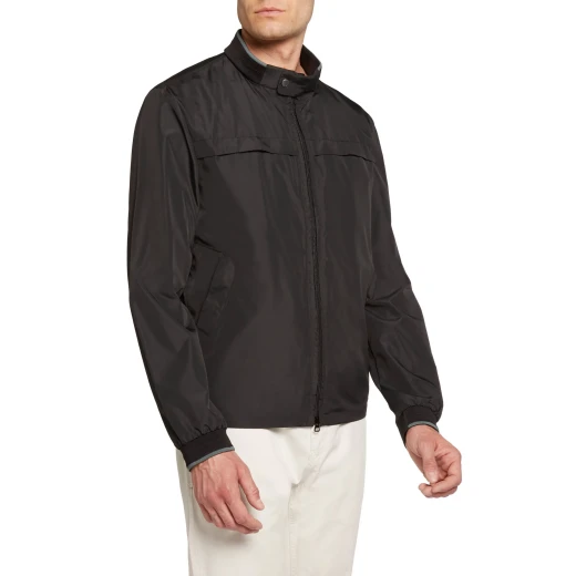 Geox Siron Man Bomber Jacket Black Color Windproof Rain Resistant Lightweight Stylish Design Ideal For Travel And Leisure Time Featuring Polyester Fabric Size 50 - Geox - Image 7