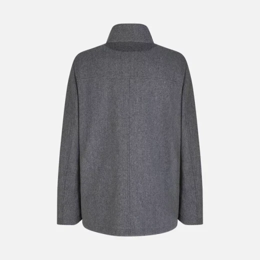 GEOX Monreale Man Dark Grey Longline Coat Autumnal Midweight Fill Hi Tech Velour Fabric Removable Nylon Hood Size 58 Versatile Everyday Outerwear - Geox - Image 6