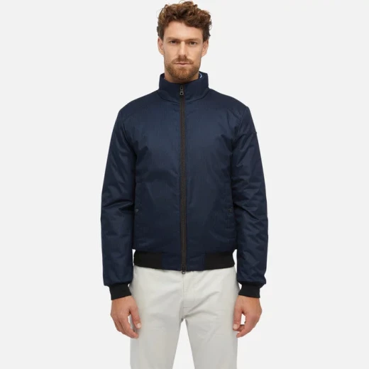 VINCIT Man Sky Captain Bomber Jacket Men's Flannel Micro Print Quilted Interior Sustainable Fill Fast Delivery Easy Exchange - Vincit - Image 4