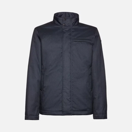 Vincit Men's Sky Captain Cropped Jacket Midnight Blue Flannel Piping Details - Geox - Image 3