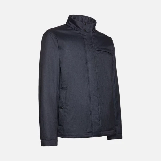 Vincit Men's Sky Captain Cropped Jacket Midnight Blue Flannel Piping Details - Geox - Image 6