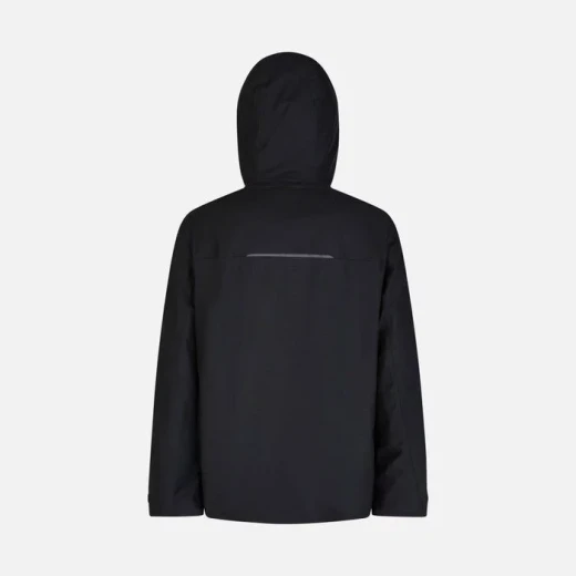 Geox Clintford ABX Men's 3/4 Length Hooded Jacket Black Recycled Polyester Waterproof Windblocking Breathable Modern Parka 60 Size - Clintford - Image 6