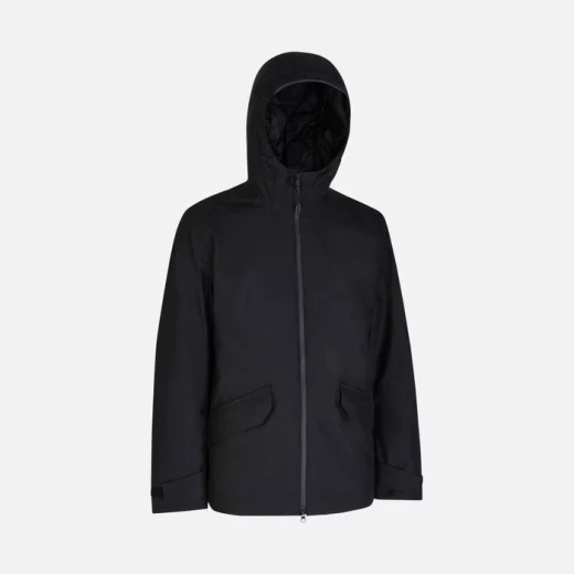 Geox Clintford ABX Men's 3/4 Length Hooded Jacket Black Recycled Polyester Waterproof Windblocking Breathable Modern Parka 60 Size - Clintford - Image 7