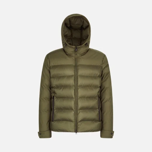 Geox Sapienza Men's Olive Green Softshell Jacket with Hood 56 - Geox - Image 4