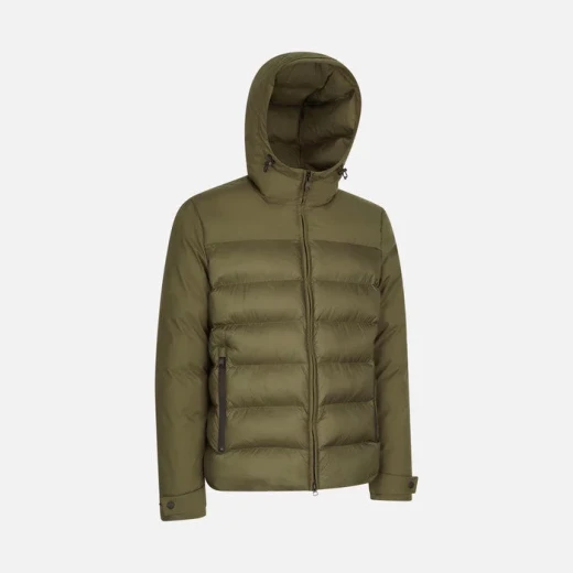 Geox Sapienza Men's Olive Green Softshell Jacket with Hood 56 - Geox - Image 7