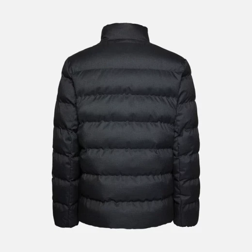 Geox Asphalt Man Levico Jacket Black 60 Men's Short Anorak Water Resistant Wind Blocking Polyester Fabric with Wool Like Texture Micro Pattern Print Fast Delivery Easy Exchange - Asphalt - Image 6