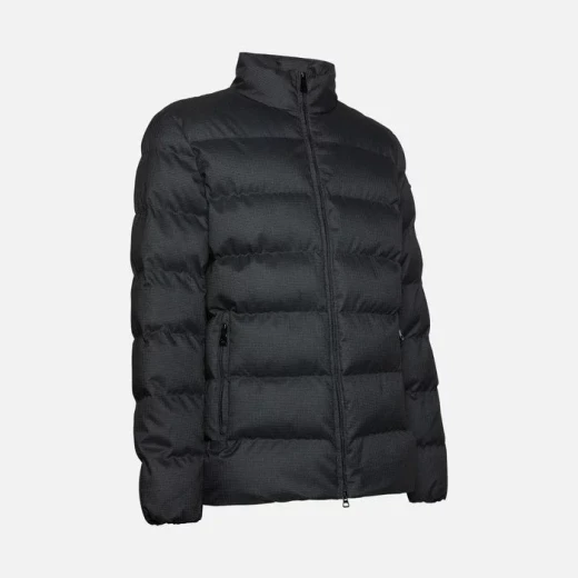 Geox Asphalt Man Levico Jacket Black 60 Men's Short Anorak Water Resistant Wind Blocking Polyester Fabric with Wool Like Texture Micro Pattern Print Fast Delivery Easy Exchange - Asphalt - Image 7